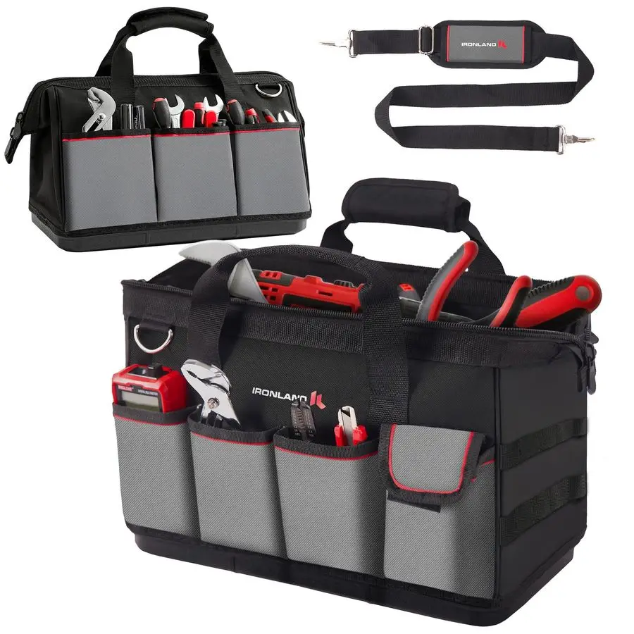 

Tool Bag Organizer 16.5 Inch for Men, Waterproof Heavy Duty Tool Bag Storage, Tool Box, Soft Handle Large Zipper Toolbox, Dad Me