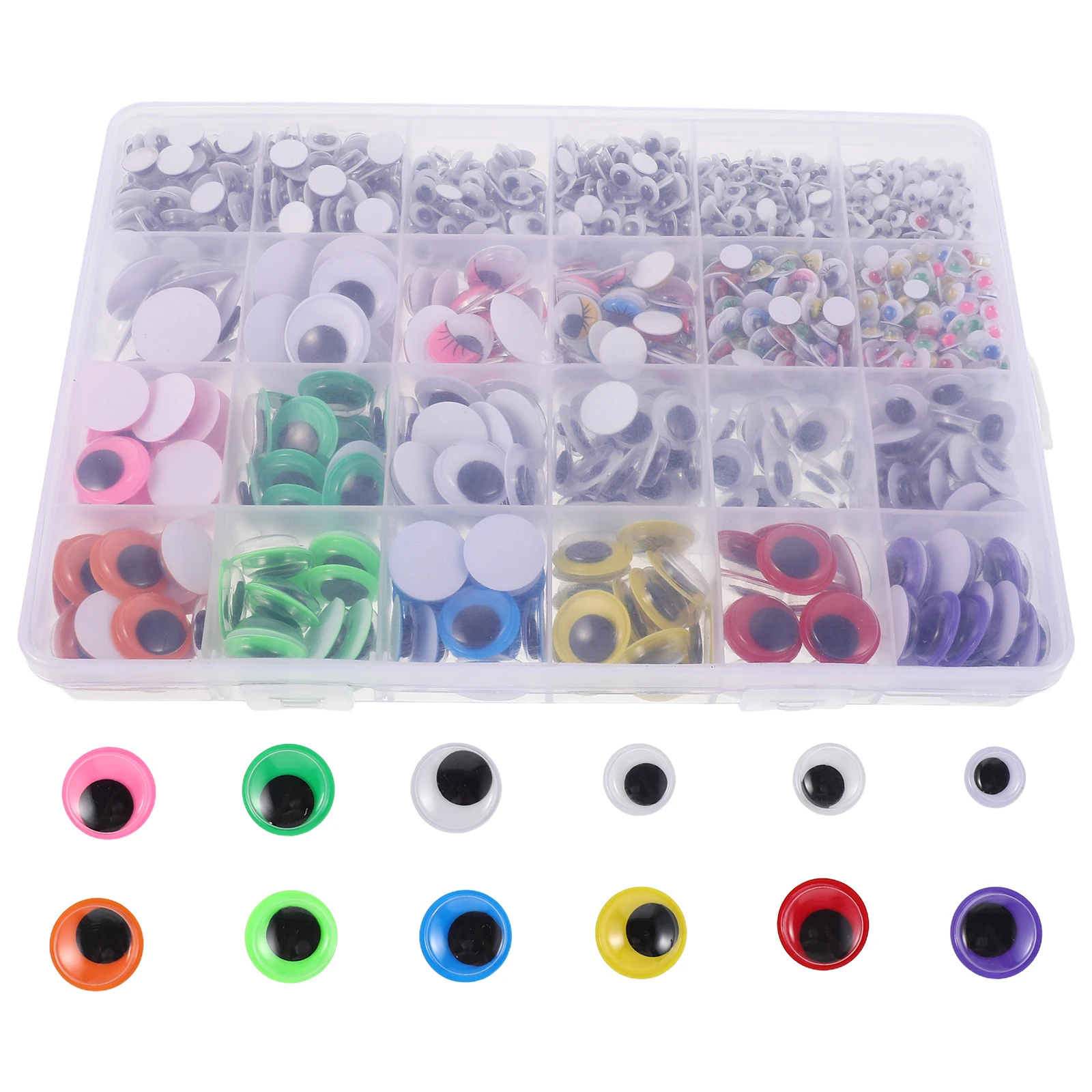 

1680 pcs Googly Self Adhesive Crafts Multi Colored Sizes Wiggle Art Projects School Teaching Stick On Plastic Crafts Sticky