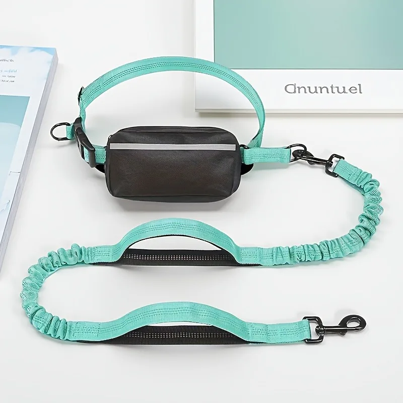 

Multifunctional Dog Waist Bag with Retractable Reflective Nylon Leash for Outdoor Running Walking Training