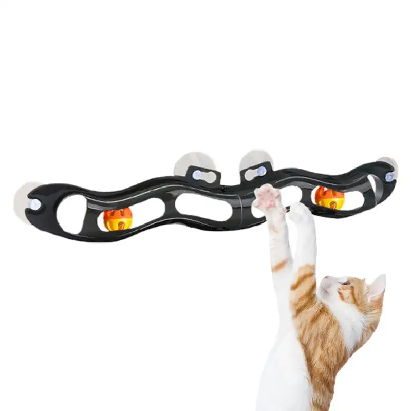 Cat Ball Track Indoor Play Window Toy with Suction Cup Track Roll Cat Toy for Physical and Mental Stimulation Promotes Play