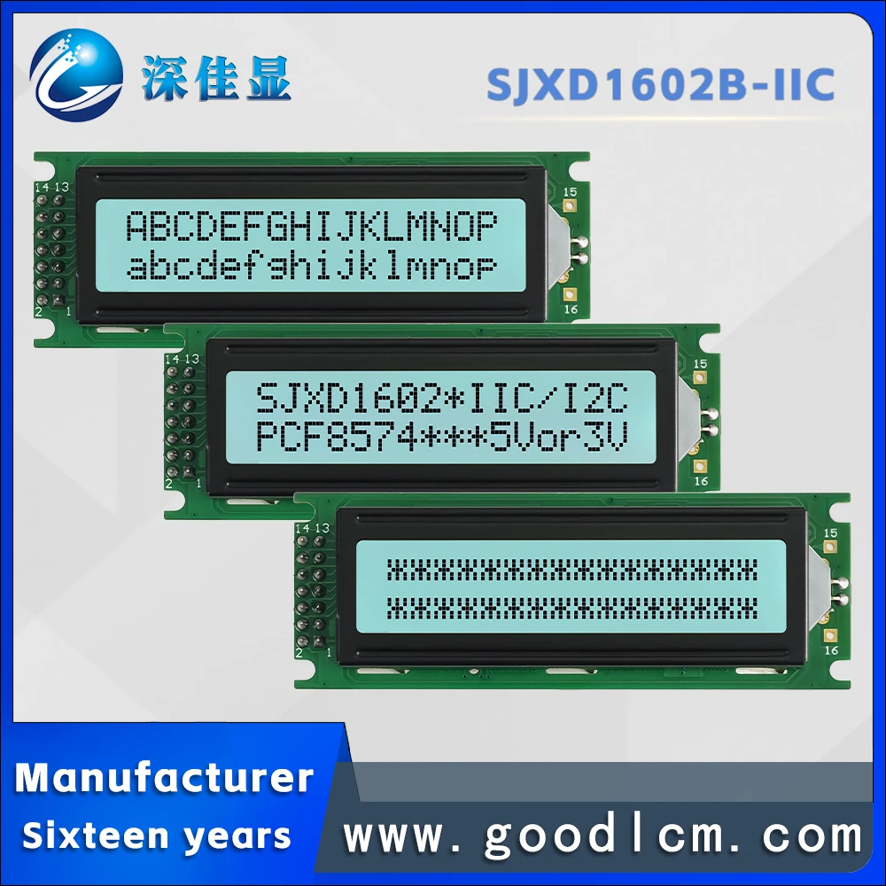Russian character screen IIC/I2C Interface SJXD1602B-IIC FSTN White Positive 16X2 LCD Screen Character LCM Display Module