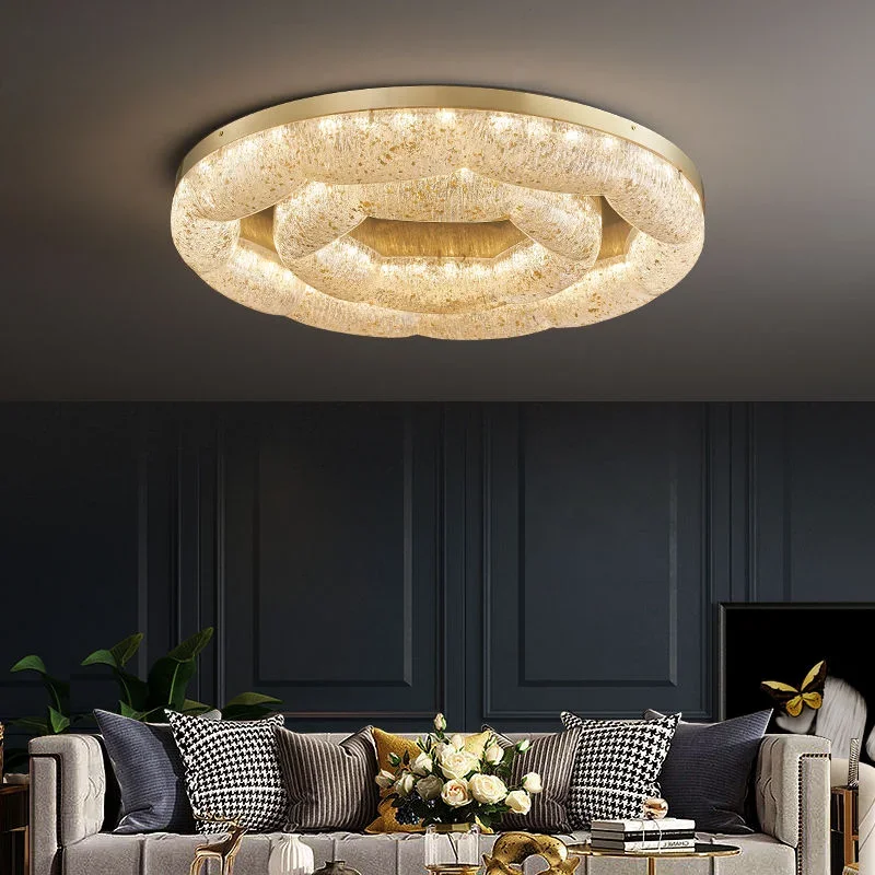 

High-end living room ceiling lamp, simple atmosphere, post-modern light luxury master bedroom study lamp