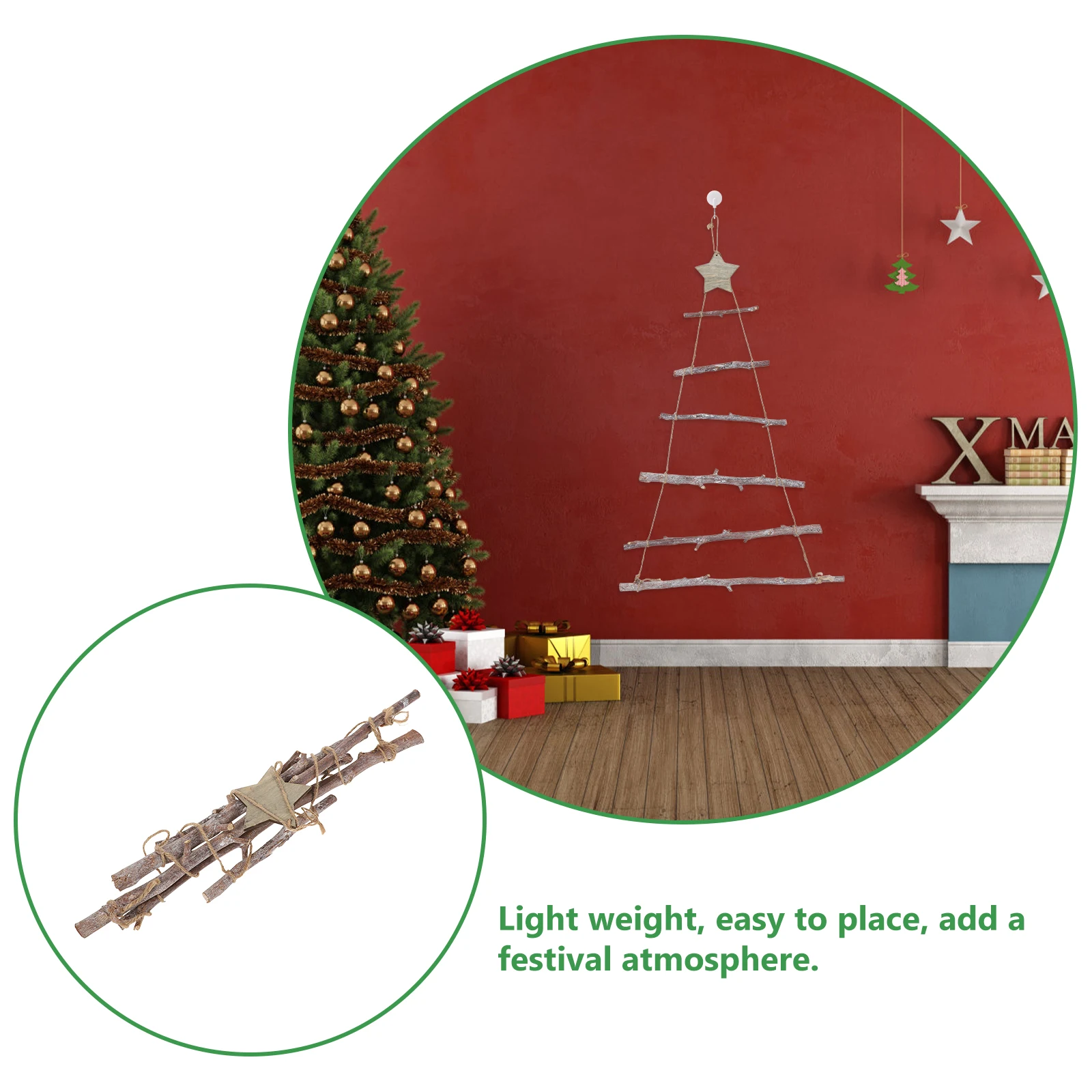 

Christmas Hanging Ornament Wood Craft Funny Adorable Xmas Tree Decor Window Door Fireplace Decoration Festival Supply