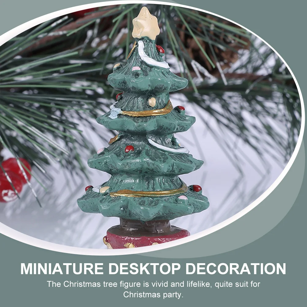 

2 Pcs Miniature Christmas Tree Faux Crafts Decorations Shaped Character Modeling