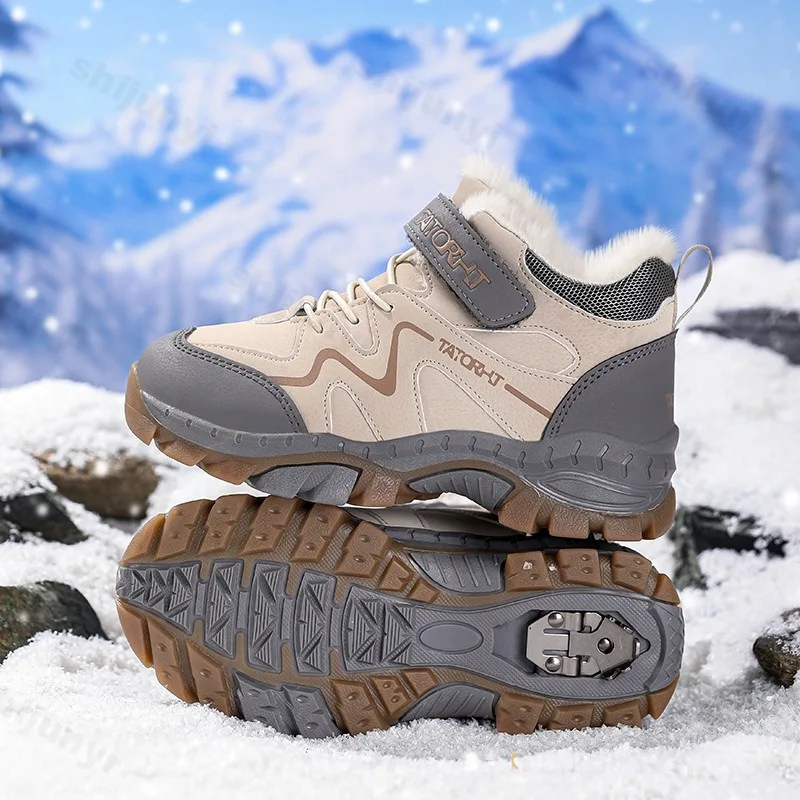 الشتاء الأطفال أحذية قطنية الفتيات الفتيان الدافئة حذاء كاجوال الرجعية الترفيه في الهواء الطلق أحذية رياضية للأطفال عدم الانزلاق أحذية رياضية مريحة