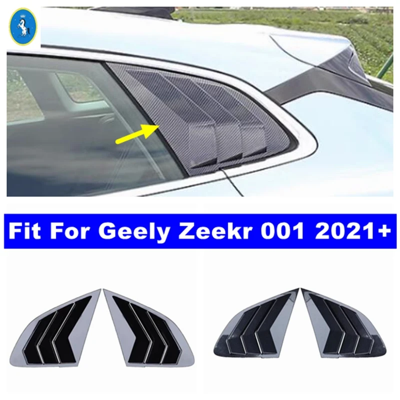 

For Geely Zeekr 001 2021 - 2023 Rear Spoiler Wing Side Window Triangle Trim Cover Trim ABS Plastic Black/Carbon Car Accessories