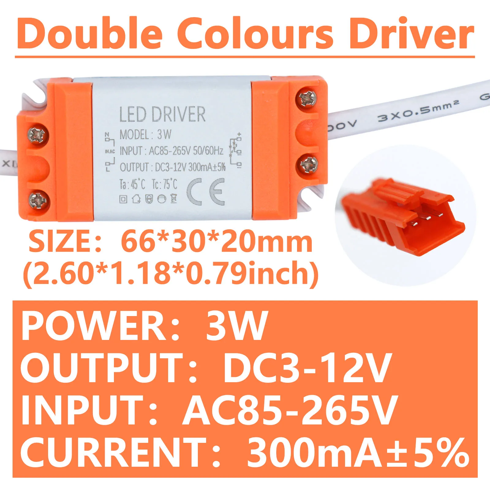 Imagem -02 - Dimmable Led Driver Transformador Dual Cores Faixa de Luz Dual Cores ac 85265v 300ma Fonte de Alimentação