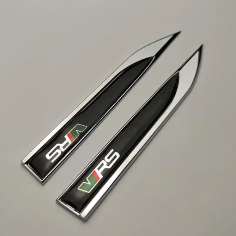 QA 2pcs x Metal Side Fender Badge Emblem Sticker Decal for Octavia Kamiq Kodiaq Karoq Superb Fabia Rapid