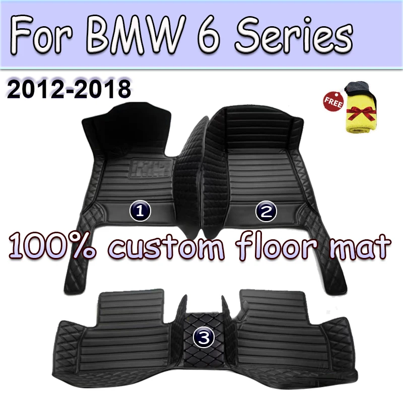 

Car Floor Mats For BMW 6 Series F06 2012~2018 Durable Carpets Protective Pad Mat Luxury Leather Rug Car Accessories 640i 640d