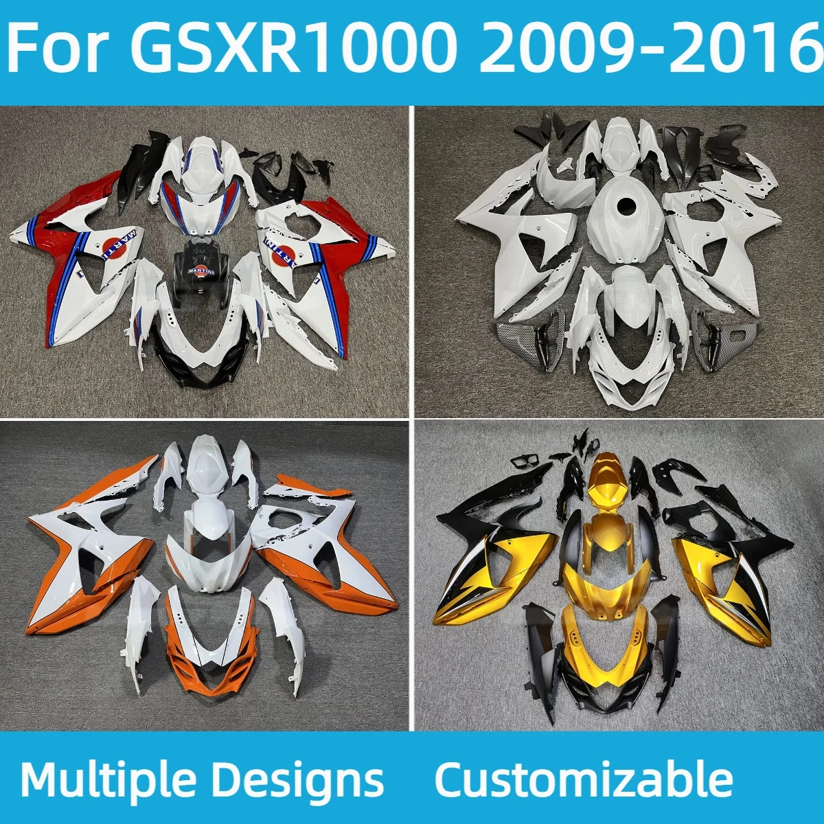 For GSXR1000 2009-2013 2014 2015 2016 Injection Fairings GSXR 1000 09-16 Motorcycle Fairing Set Body Kit Plastic