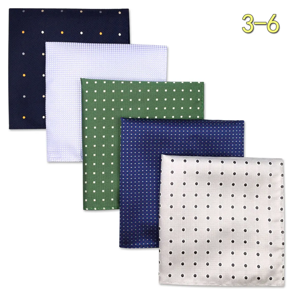 5 PCS Men's Pocket Square Set, Assorted Handkerchief Styles