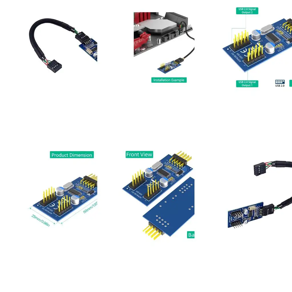 

USB 2.0 9pin для двойного адаптера интерфейсов для комплексной компьютерной материнской платы A4WF