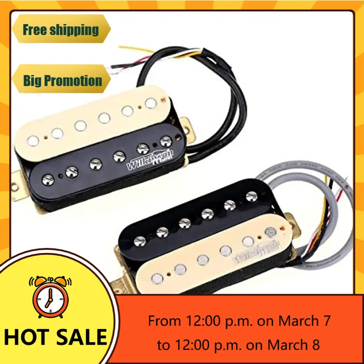 

QX Music Store-Wilkinson Vintage Tone Alnico 5 Overwound Open Style Humbucker Pickups Set for Electric Guitar, Zebra