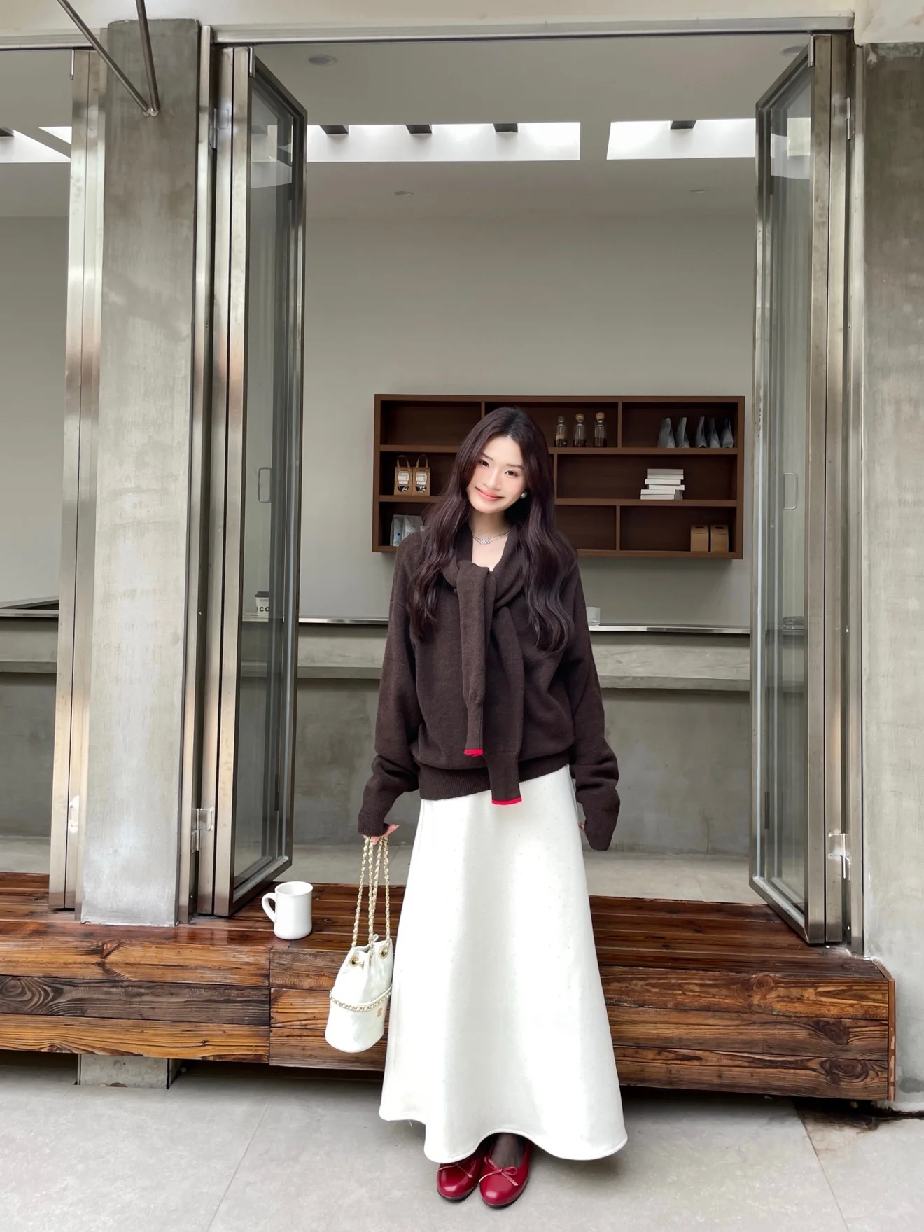 

UKILAU High Waist Knitted Elastic Waist Skirt Women's Slimming Sli Versatile f-length A-line Skirt for Commuting Casua...