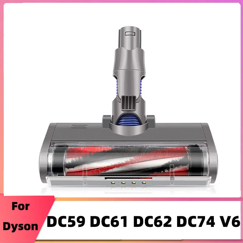 Electric Turbo Roller Brush For Dyson V6 DC58 DC59 DC61 DC62 Quick Release Brush With LED Light For Carpets Hard Floors