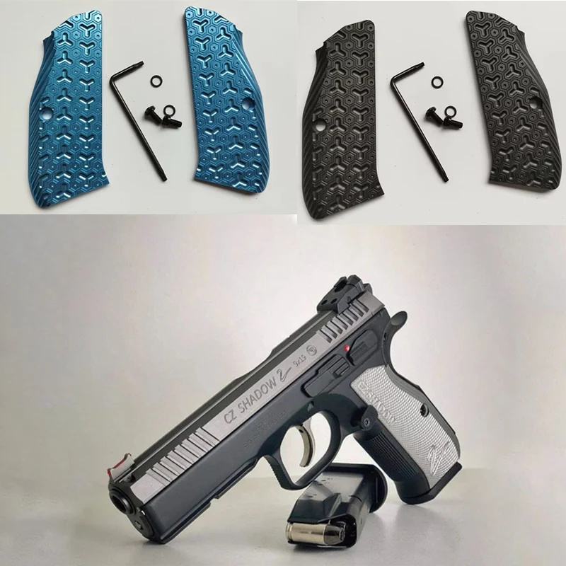 4 Colors Aluminum CZ75 Handle Grips With Screws T8 Torx Key O Rings for CZ 75 Full Size, SP-01 Series Shadow 2 75B BD DIY Making