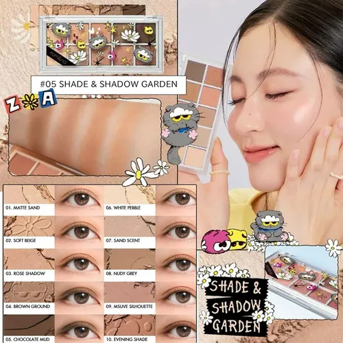 Imagen 2 del producto rom&nd X ZO&FRIENDS BETTER THAN PALETTE, Fácil de difuminar, Acabado brillante, Sin arrugas, Textura suave, K-Beauty, Maquillaje coreano