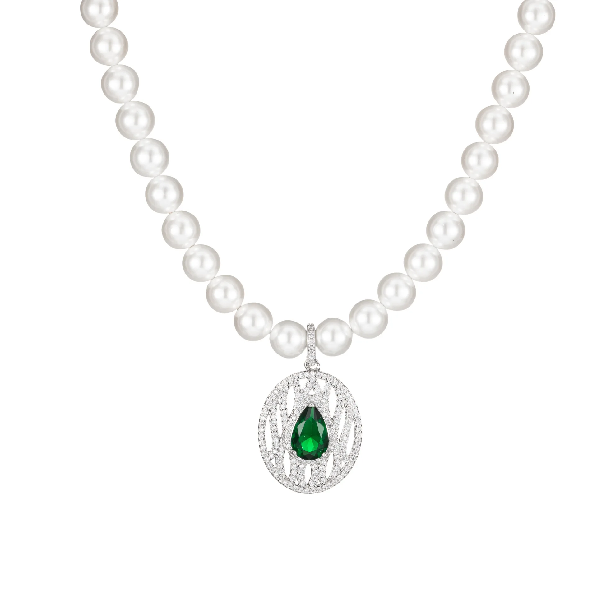 

QTT Luxury 925 Silver White Freshwater Pearls Necklace Women Charm Chokers Water Drop AAA Zircon Pendant Necklaces Retro Jewelry