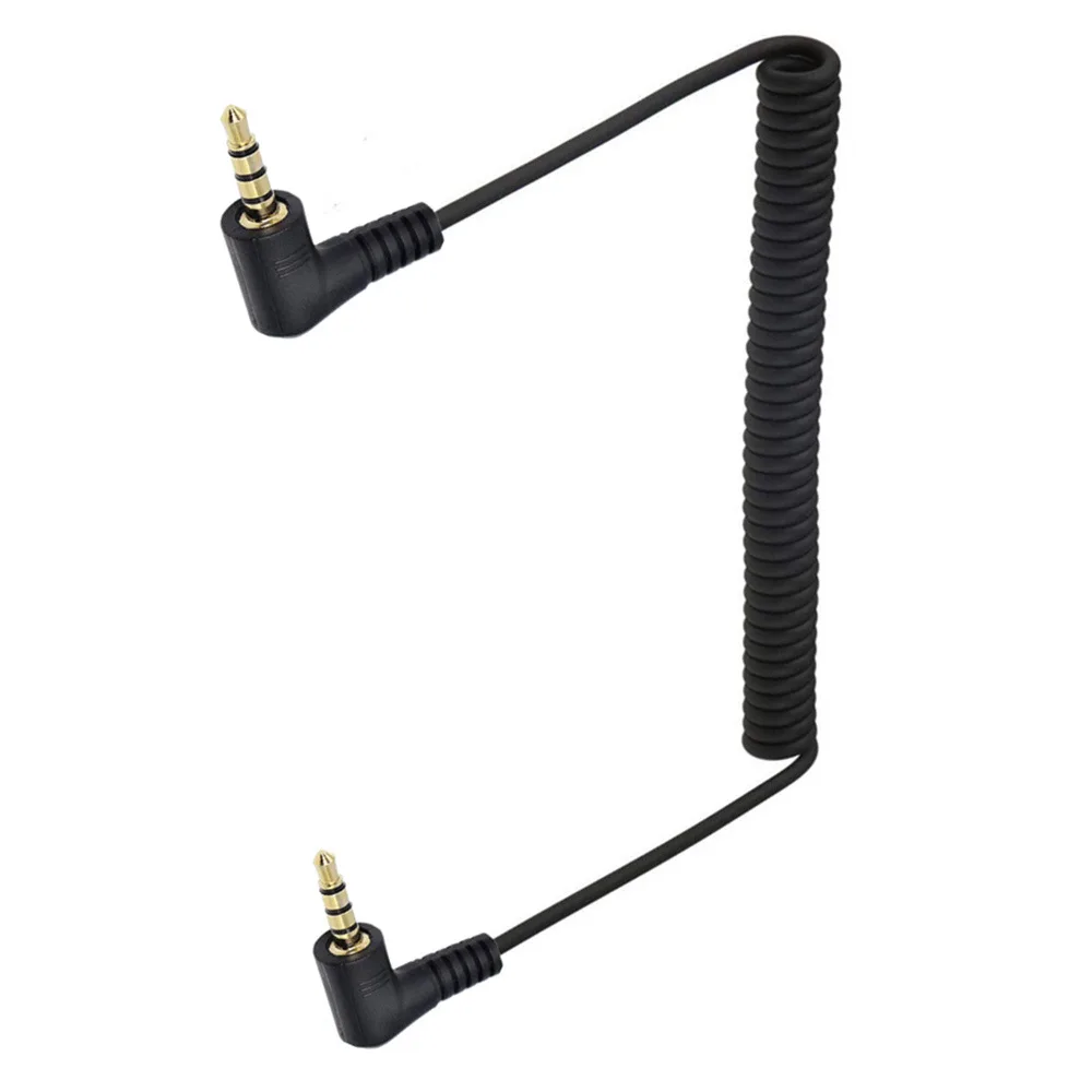 Jack maschio a maschio da 3.5mm 4 poli prolunga per spina a 90 gradi cavo a spirale a spirale Audio Aux 5ft