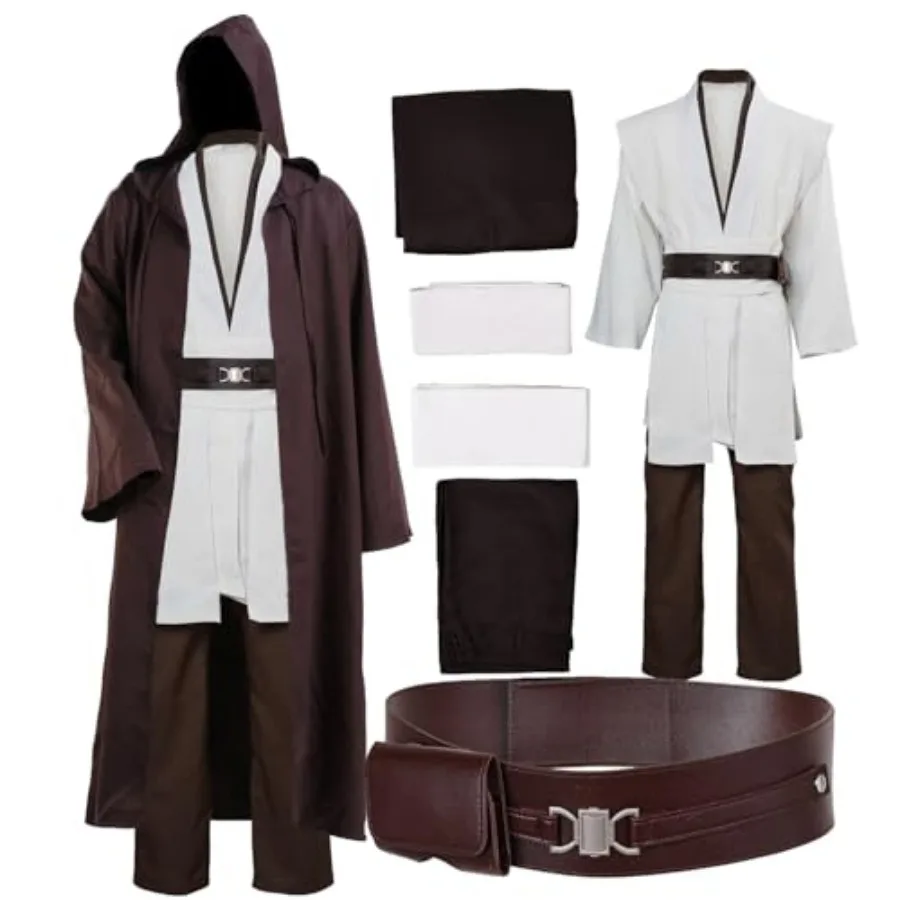 

Laku Tunic Costume Men's Tunic Hooded Robe Full Set Halloween Cosplay Costume Cloak Set