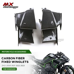 New Winglets For KAWASAKI ZH2 Z H2 2020-2024 2022 Motorcycle Carbon Fiber Winglet Air Deflector Kit Fixed Wings Accessories