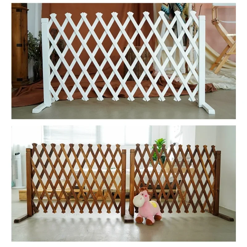 Outdoor preservative wood fence Outdoor telescopic fence Guardrail Indoor pet fence Decorative mesh Partition wooden flower stan