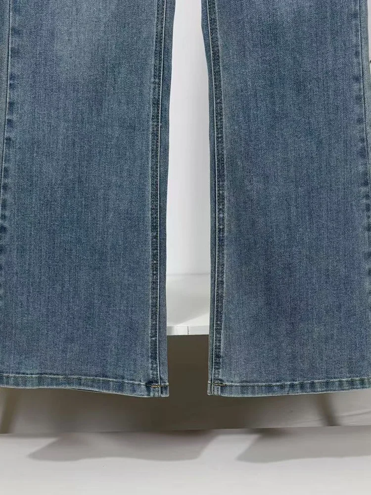 Faionable cintura alta emagrecimento micro queimado jeans feminino fino ajuste casco calças primavera novo sle longo na moda denim
