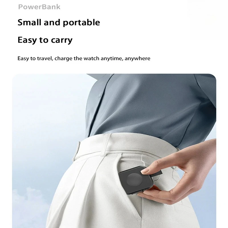 لبنك الطاقة المغناطيسي Apple Iwatch بقدرة 1200 مللي أمبير في الساعة باور بانك لاسلكي صغير للشحن السريع لسلسلة ساعات Apple S10 شاحن محمول