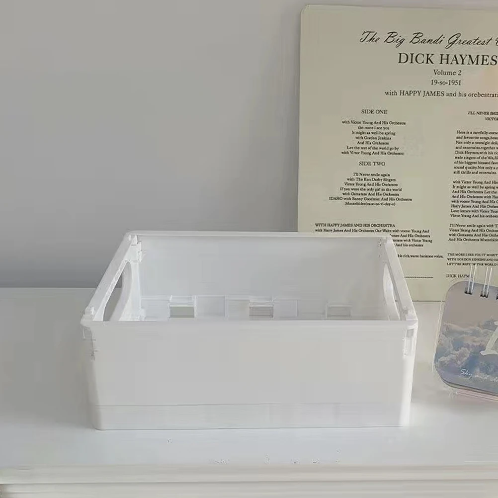 

Books and Papers Storage Box Baskets Multi-function Foldable Sundries Plastic Desk Office Stackable Holder