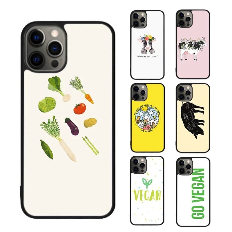 Vegan Vegetarian Quotes Phone Case cover For iPhone SE2020 15 16 14 13 Pro Coque 12 11 Pro Max For Apple 8 PLUS 7 6S fundas