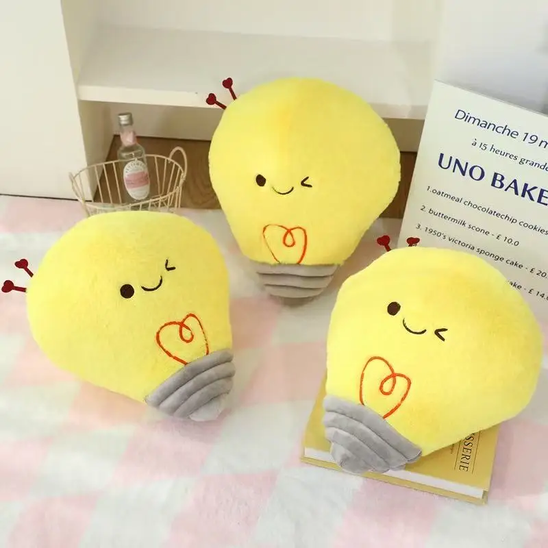 35 cm nieuwe gesimuleerde gloeilamp pop gevuld knuffelkussen cartoon anime kussen geschikt voor kinderverjaardagscadeau leuke pop
