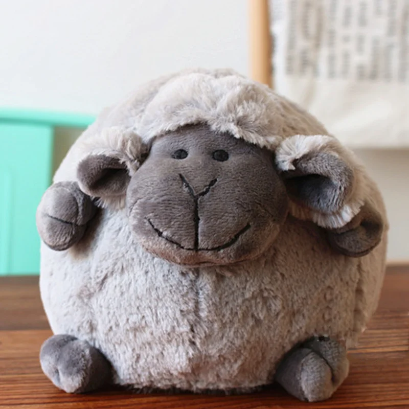 INS Cute Super Soft Plush Fat White Gray Sheep Ball Toy Sleeping Doll Pillow Cushion Friend Girl Birthday Gift Cartoon Lamb