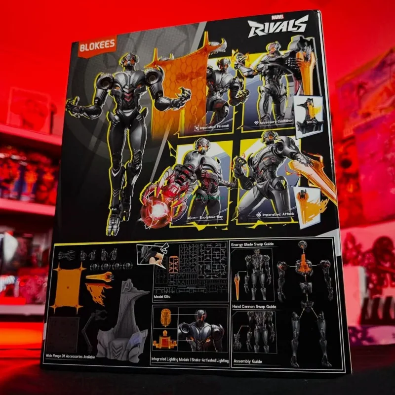 Blokees New Marvel Rivals Legend Ultron Light Up Assembly Figure 70 Posable Joints Ultron Throne Premium Desktop Display Gift