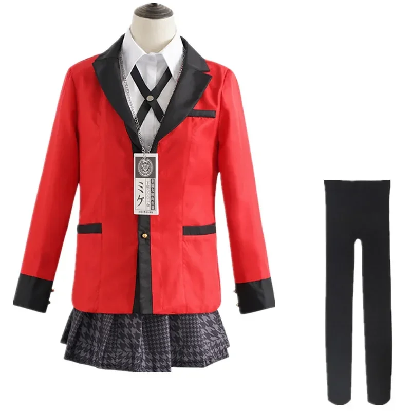 Anime Kakegurui Yomotsuki Runa Cosplay Kostüm Mantel JK Schulmädchen Uniform Jacke Hoodie Halloween Karneval Kleidung