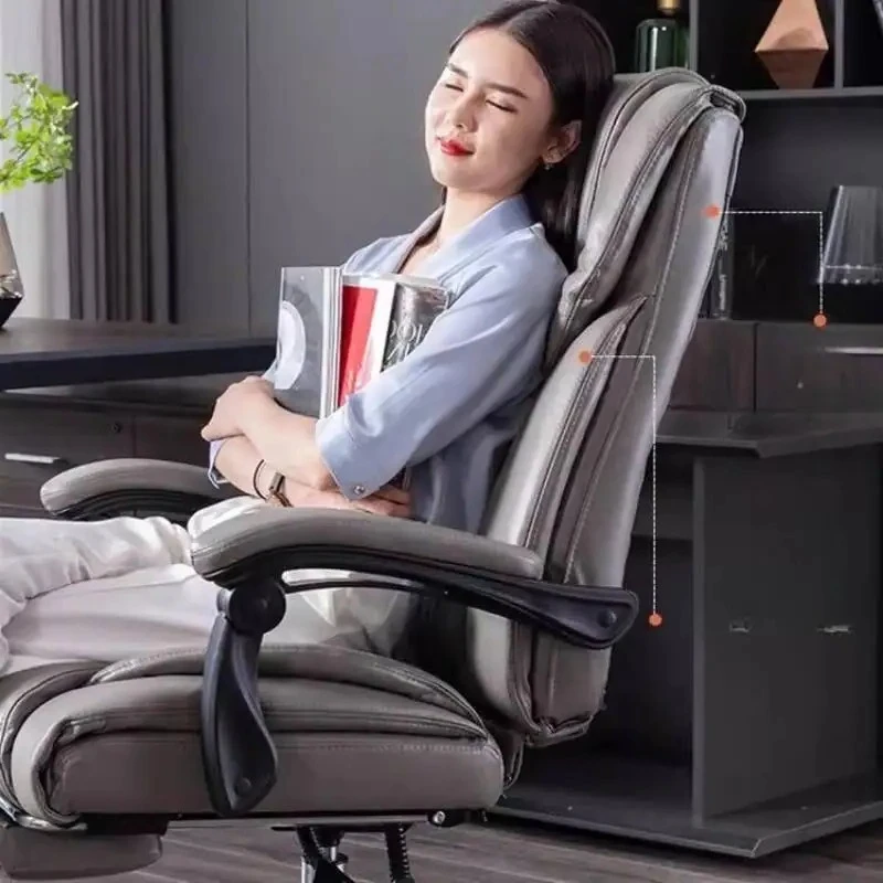 Sedia da ufficio nordica di lusso Aggiornamento regolabile Designer Comoda sedia da ufficio Mobili per la casa Fauteuil Bureau oversize in pelle