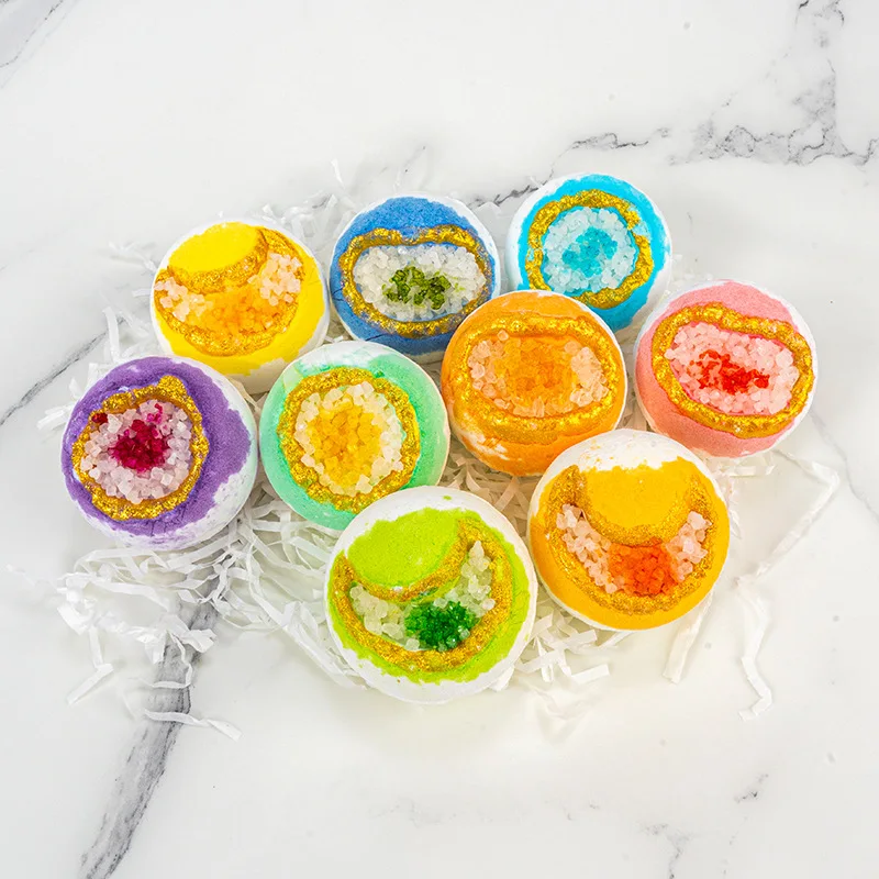 

Crystal sea salt essential oil aromatherapy bath ball children adult household cleaning bubble bath salt ball gift box