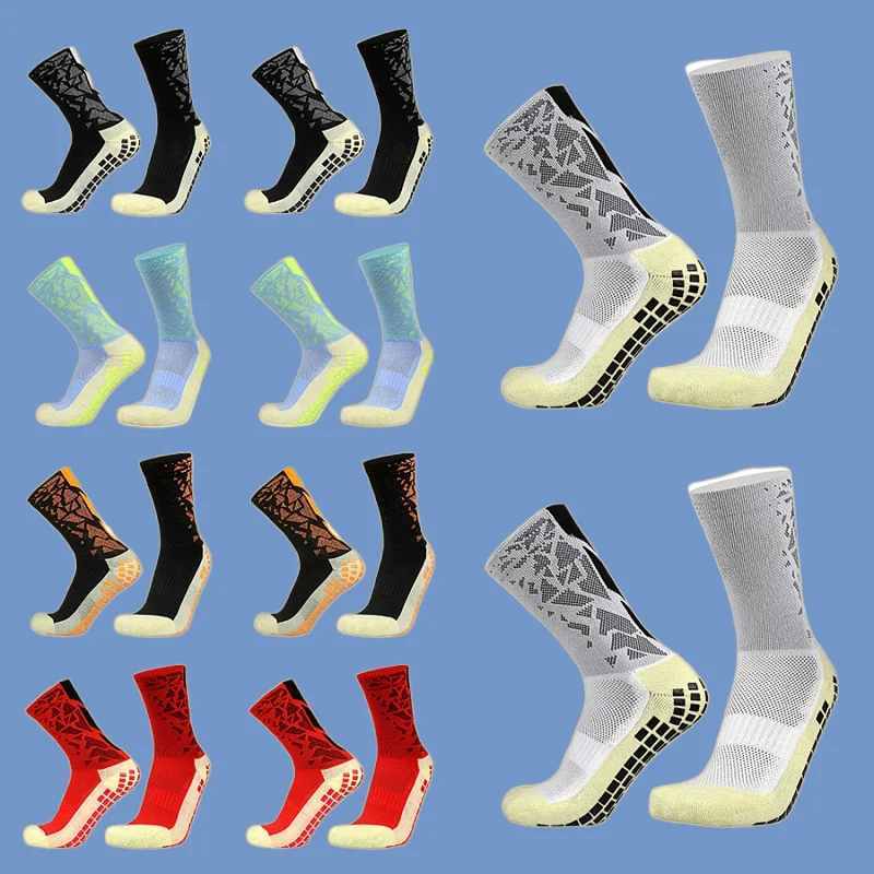 

10 Pairs High Quality Non-slip Silicone Football Volleyball Badminton Yoga Socks Camo Sports Comfortable Breathable Soccer Socks