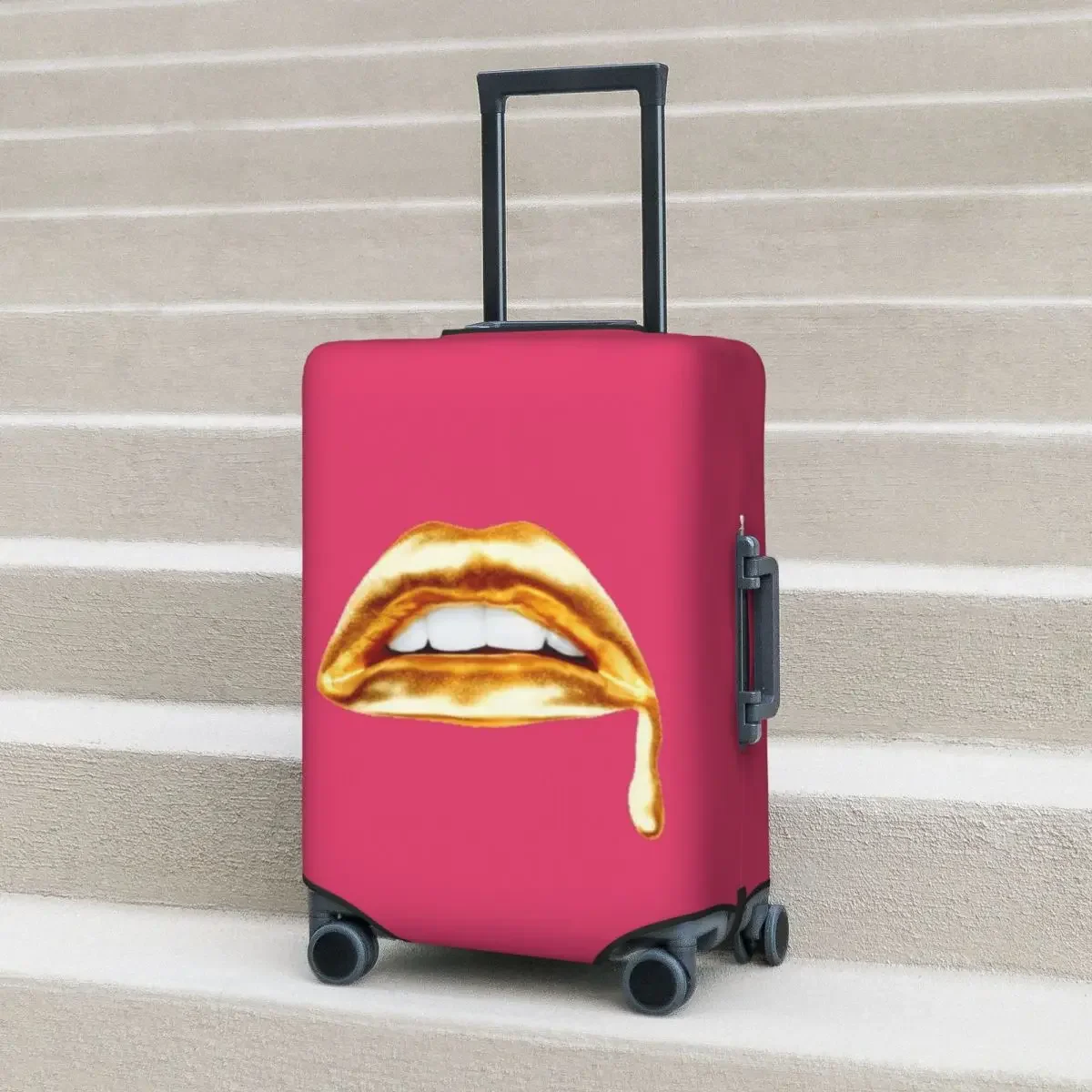 3D Lip Print Suitcase Cover Funny Cartoon Flight Business Elastic Luggage Supplies Protection