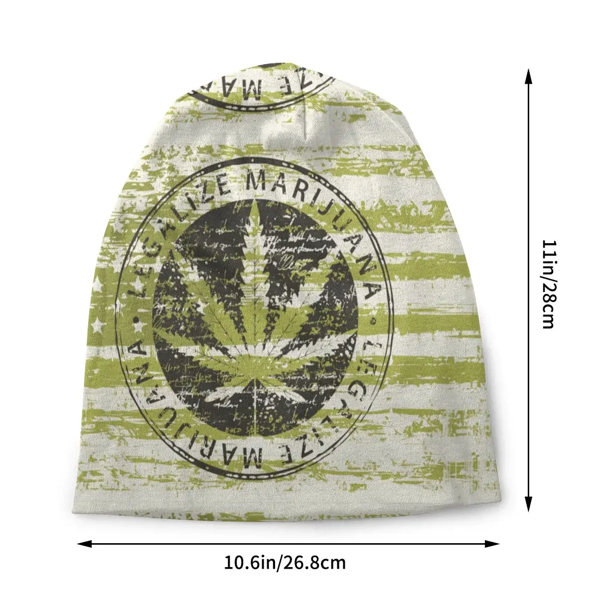 Hemp  Leaf American Flag Bonnet Hats Knitted Hat Street Grunge Style Skullies Beanies Hat Adult Warm Dual-use Caps