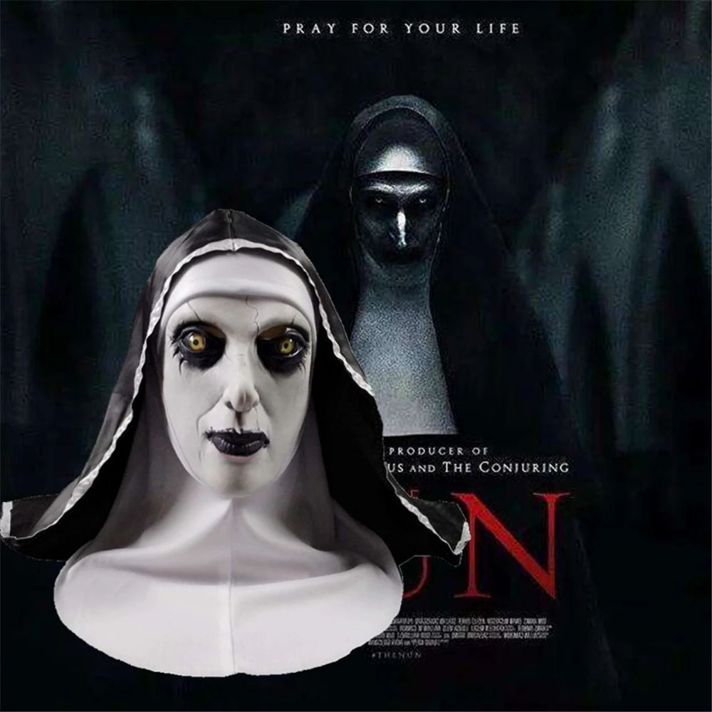 

Movie The Conjuring 2 Terror Nun‌ Masks Cosplay Costume Latex Mask Halloween Masquerade Party Carnival Prop