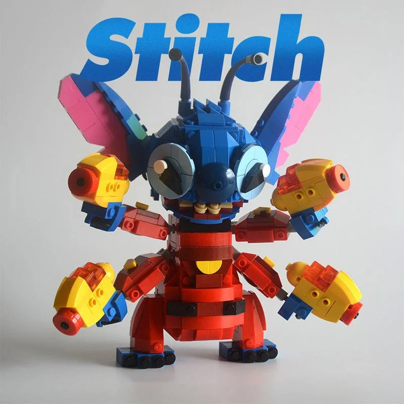 Disney Stitch Building Block Model Doll Cartoon Anime Toy 568pcs Bricks Handicraft Ornament Diy Educational Toy Gift For Kid