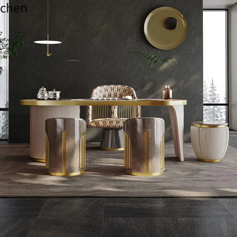 L28 Light Luxury Modern Household Marble Kung Fu Tea Table And Chair Combination Automatic Kettle Integrated Tea Table