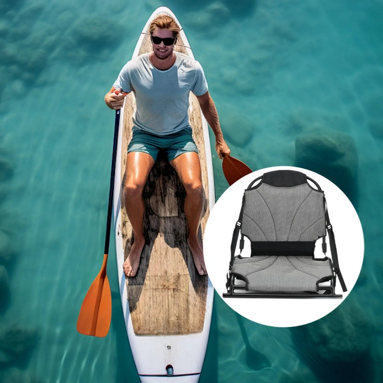 

Kayak Seat Mat Folded Practical Nonslip Replacement for Sit on Top Sitting Pad