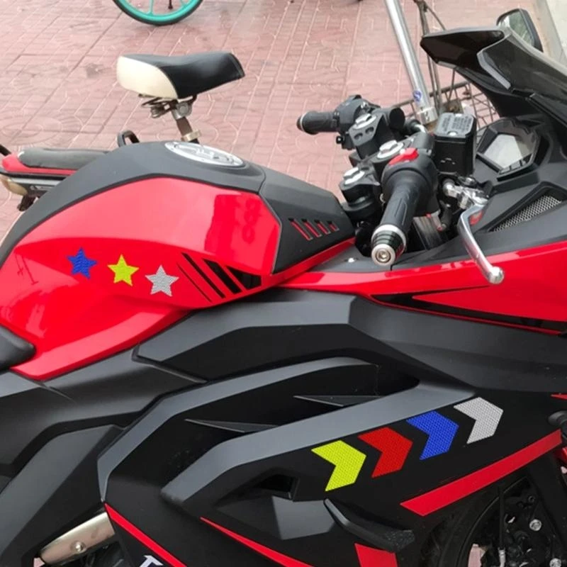 

P5ED 10Piece Reflective Star Decals for Car Motorcycle Exterior Safety and Decoration