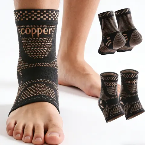 Copper Ankle Brace,Infused Ankle Support Compression Sleeve for Men Women,for Foot Pain,Sprained Ankle,Recovery,sports
