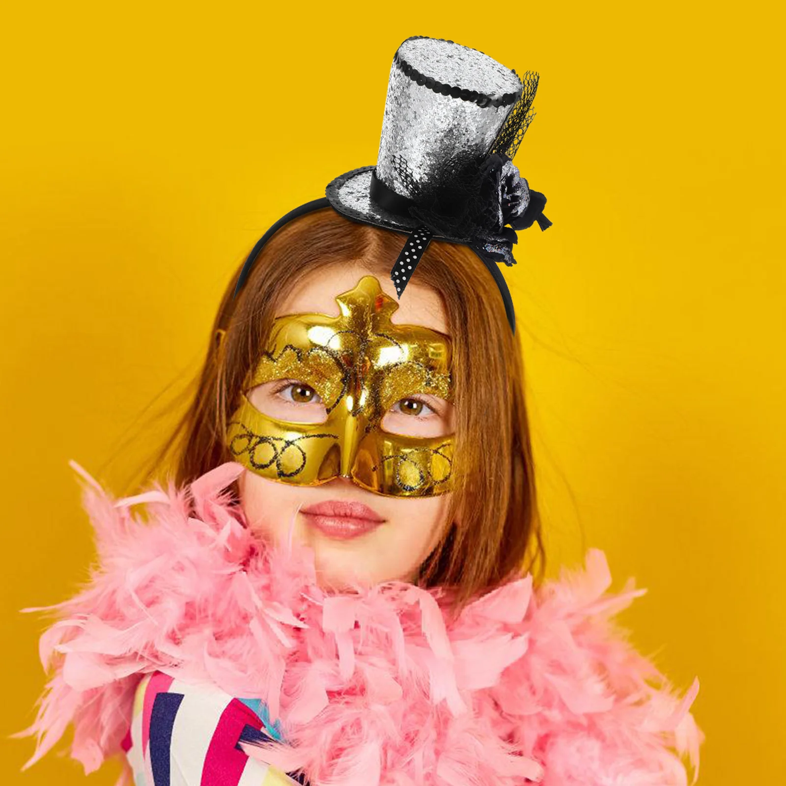 

Glitter Sequin Hat Headband Top Tea Party Fascinator Festival Hair Accessories New Year Party Photo Props Sparkling