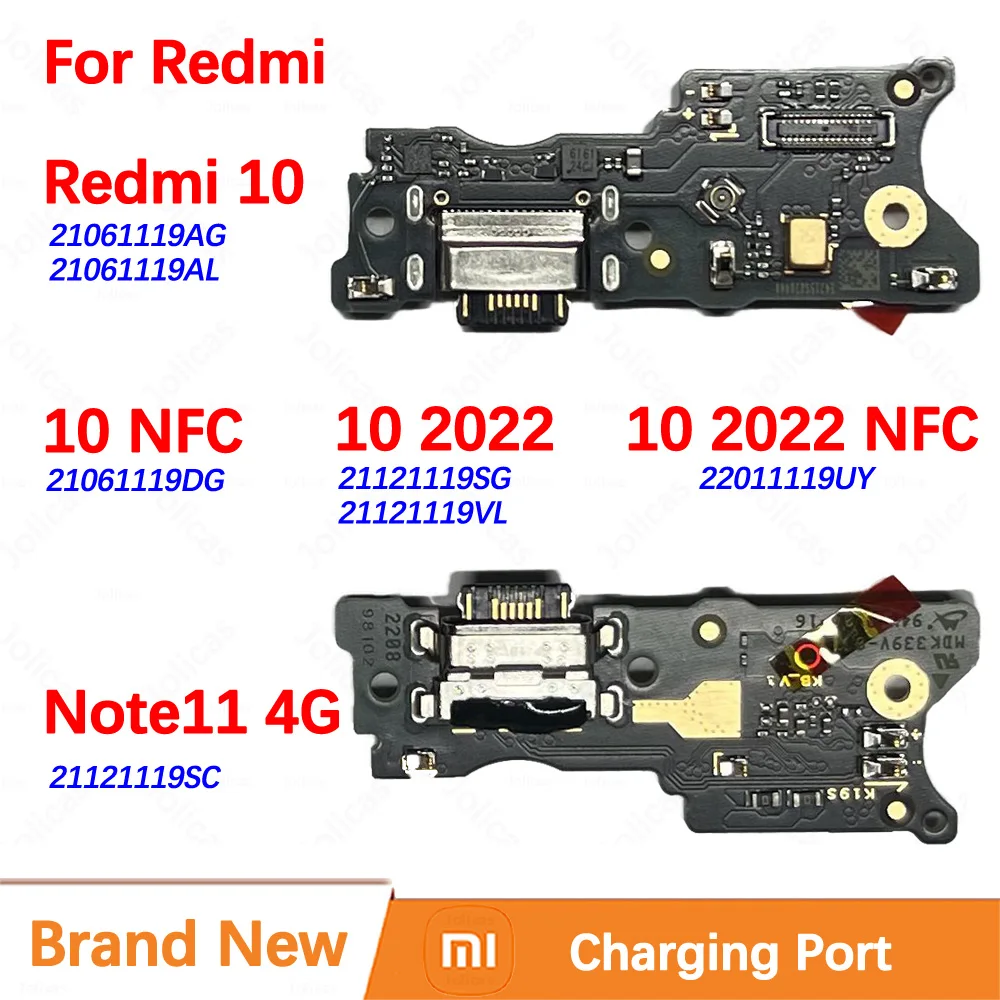 100% Brand New Original Charging Port For Xiaomi Redmi 10 2022 NFC Note 11 4G Quick Fast USB Charger Dock Board Connect Flex