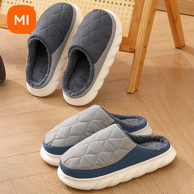 Xiaomi Cozy Winter Man Slippers Fur Home Cotton Shoes Man Fashion Waterproof Slipper Outdoor Soft Non-Slip Woman Indoor Shoe New