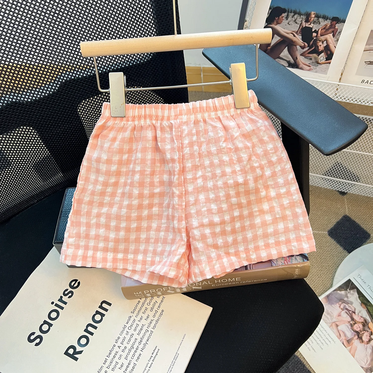 

Summer Children's Plaid Shorts Baby Girls' Elastic Waist Loose Short Pats Korean Versatile Loose Children's Sleepers