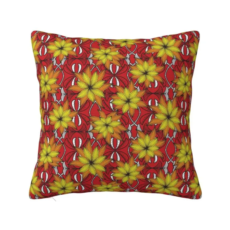 African Ethnic Floral Pattern Cushion Covers 55x55cm Polyester Ankara Style Pillow Case Sofa Pillowcase Living Room Decoration